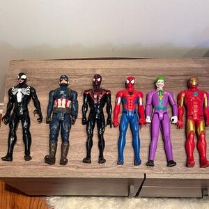EUC 6 Marvel Action Figures